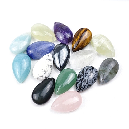 Natural Gemstone Pendants, Teadrop Charms