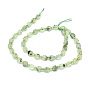 Natural Prehnite Beads Strands, with Seed Beads, Faceted, Bicone, Double Terminated Point Prism Beads
