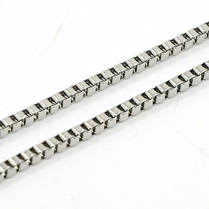 304 Stainless Steel Necklaces, Box Chain Necklace for Men, with Lobster Claw Clasps