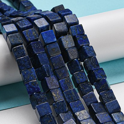 Lapis-lazuli, brins de perles naturels , teint, cube