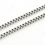 304 Stainless Steel Necklaces, Box Chain Necklace for Men, with Lobster Claw Clasps