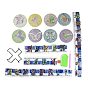 DIY Butterfly & Bird Theme Diamond Painting Wood Cup Mat Kits, Including Coster Holder, Resin Rhinestones, Diamond Sticky Pen, Tray Plate and Glue Clay