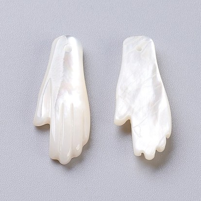 Natural White Shell Mother of Pearl Shell Pendants, Palm
