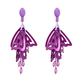 Boho Chic Tassel Earrings with Floral Cutout Design - 8 Colors Available!
