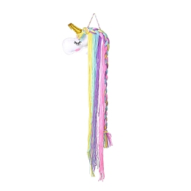 Gorgecraft Unicorn Theme Rainbow Yarn Tassels Hair Clips Headband Organizer Storage, Wall Hanging Home Decoration