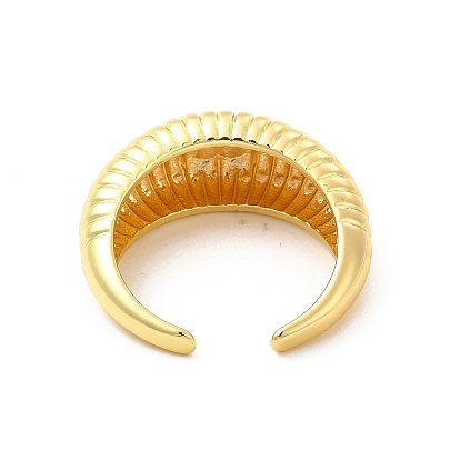 Стеллажное покрытие латунный круассан открытое манжетное кольцо для мужчин и женщин, без кадмия и без свинца