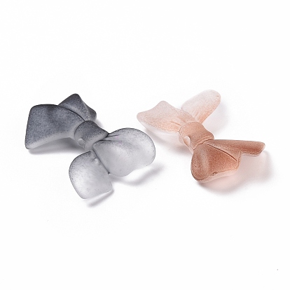 Perles acryliques transparentes givrées bicolores, bowknot