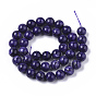 Natural Charoite Beads Strands, Dyed, Round