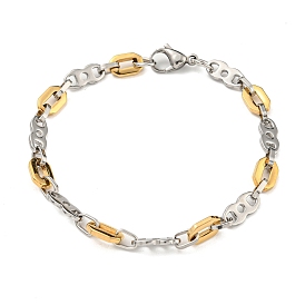 Two Tone 304 Stainless Steel Oval & Infinity Link Chain Bracelet