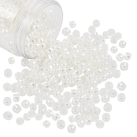 Abs perlas de imitación de plástico europeo perlas, abalorios de grande agujero, Rondana plana