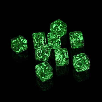 Luminous Glass Bead, Glow in the Dark,  Cube