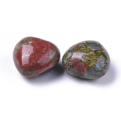 Piedra natural del amor del corazón de unakita, piedra de palma de bolsillo para el equilibrio de reiki