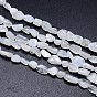 Natural White Rainbow Moonstones Nuggets Bead Strands, Tumbled Stone, 6~12x5~7mm, Hole: 1mm, about 15.7 inch