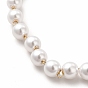Colliers en perles d'imitation en plastique, placage ionique (ip) 304 bijoux en acier inoxydable pour femmes
