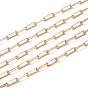 Soldered Brass Paperclip Chains, Drawn Elongated Cable Chains, Long-Lasting Plated, Real 18K Gold Plated, with Spool