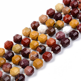 Perlas naturales Mookaite hebras, rondo, facetados