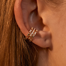 Minimalist Triple Layered CZ Ear Cuff for Women - Non-Pierced Clip On Earrings
