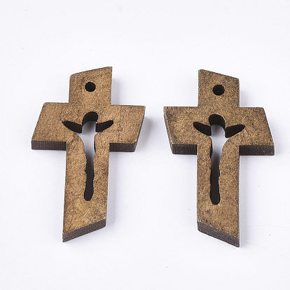Pendentifs en bois de pâques, teint, croix