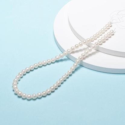 Natural Cultured Freshwater PearlBeads Strands, Round, 8~9mm, Hole: 0.8mm, about 52pcs/strand, 15.35 inch