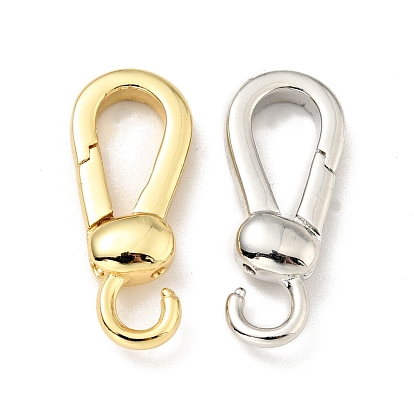 Brass Spring Gate Rings, Teardrop, Cadmium Free & Lead Free, Long-Lasting Plated