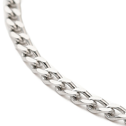 Ion Plating(IP) 304 Stainless Steel Bracelet, Curb Chains