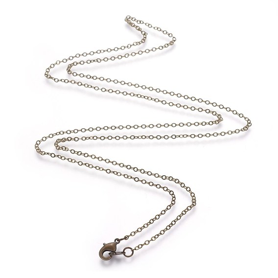 Brass Cable Chain Necklaces, 1.5x2mm