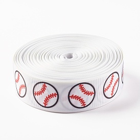 Rubans gros-grain polyester imprimé baseball simple face