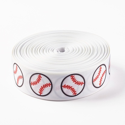 Single Face Baseball Printed Polyester Grosgrain Ribbons