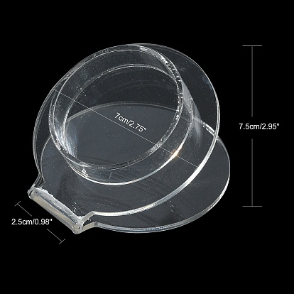 Пластиковый дисплей браслета, круглые, прозрачные, 7.5x7x4 см