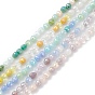 Gradient Color Electroplate Glass Bead Strands, AB Color Plated, Faceted, Teardrop