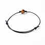 Eco-Friendly Waxed Polyester Cord Bracelets, with Natural Gemstone