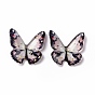 Transparent Resin Cabochons, with Gold Foil, Butterfly