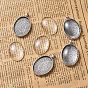 DIY Pendant Making, Tibetan Style Alloy Pendant Cabochon Settings and Transparent Oval Glass Cabochons