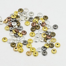 Style tibétain plat rond perles d'espacement, 6x2mm, trou: 1.5 mm, environ 750 pcs / 200 g