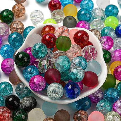 Perles de verre peintes par pulvérisation opaque, ronde