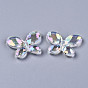 Perles acryliques transparentes, couleur ab , papillon, facette
