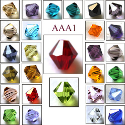 Imitation Austrian Crystal Beads, Grade AAA, Faceted, Bicone