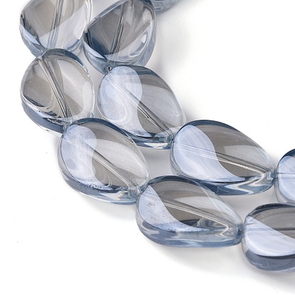 Transparentes perles de verre de galvanoplastie brins, perle plaquée lustre, larme