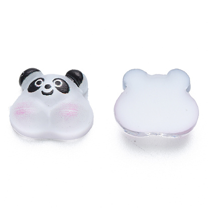 Cabujones de resina translúcida, impreso, panda