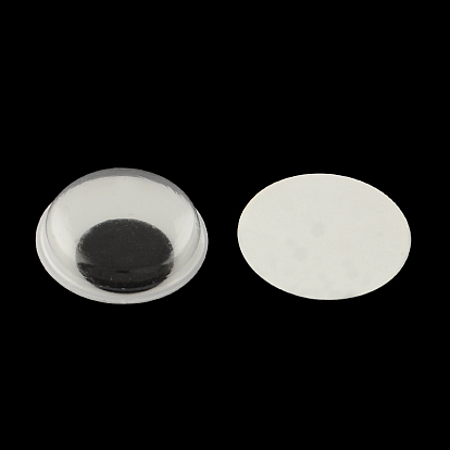 Noir et blanc tortiller plastique yeux écarquillés boutons bricolage accessoires artisanat scrapbooking jouets avec étiquette emplâtre sur le dos