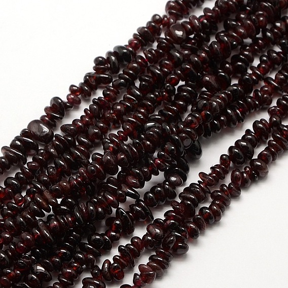 Natural Garnet Beads Strands, Grade AB, Chips, 6~12x4~6x3~5mm, Hole: 1mm, 32 inch