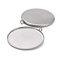 304 Stainless Steel Lace Edge Bezel Cups, Flat Round