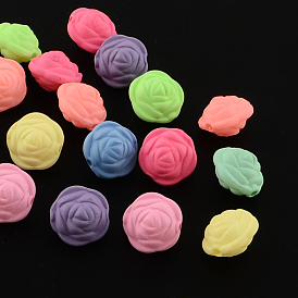 Spray Painted Fluorescent Acrylic Beads, 3D Flower