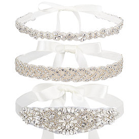 Craspire 3 pcs 3 style cristal strass mariage ceinture de mariée, pour les accessoires de costume