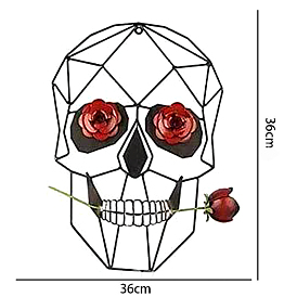 Metal Art Skull Rose Wall Decorations, for Home Decoration