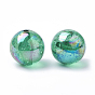 AB-Color Plated Transparent Acrylic Beads with Glitter Powder, Round