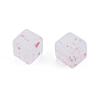Marbled Stone Style Opaque Acrylic Beads, Cube