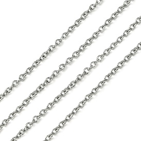 304 Stainless Steel Cable Chains, Soldered, Oval