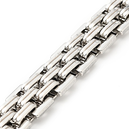 201 Stainless Steel Watch Band Bracelets, with 304 Stainless Steel Clasp and Jump Ring