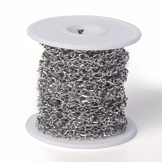Ion Plating(IP) 304 Stainless Steel Figaro Chains, Figure 8 Chain, with Spool, Unwelded